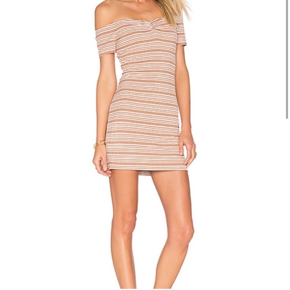 Privacy Please Coolidge Striped Off Shoulder Dress - small - NWT. B4